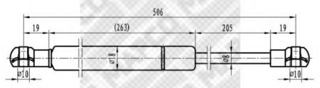 GASFEDER, MOTORHAUBE 91403