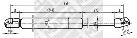 GASFEDER, MOTORHAUBE 91705