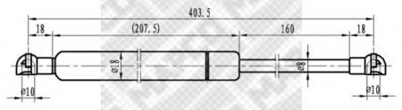 GASFEDER, KOFFER-/LADERAUM 91808