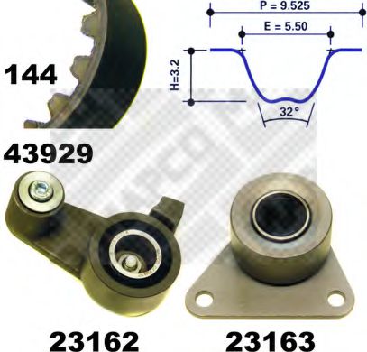 Zahnriemensatz 23929 Mapco