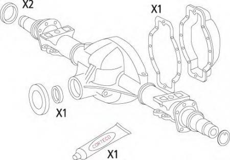 DIFFERENTIAL SEAL KIT POST. MERCEDES TRUCK 19536223