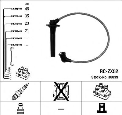 8839 / RC-ZX52    MAZDA 323 S  V (BA)/323  VI (BJ)/323  VI (BJ) 1.8 16V/1.9 16V 8839 NGK