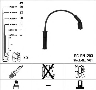 4081 / RC-RN1203    RENAULT CLIO II / SCENIC 1.6i K7M 97 4081 NGK