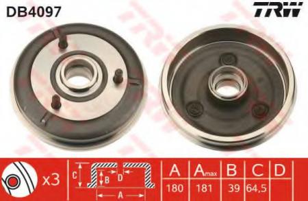 BREMSTROMMEL DB4097 TRW