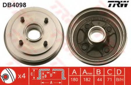 BREMSTROMMEL DB4098 TRW