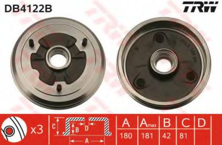 BREMSTROMMEL MIT LAGER DB4122B TRW