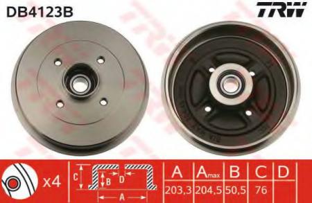 BREMSTROMMEL MIT LAGER DB4123B TRW