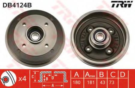 BREMSTROMMEL MIT LAGER DB4124B TRW