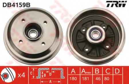 BREMSTROMMEL MIT LAGER DB4159B TRW