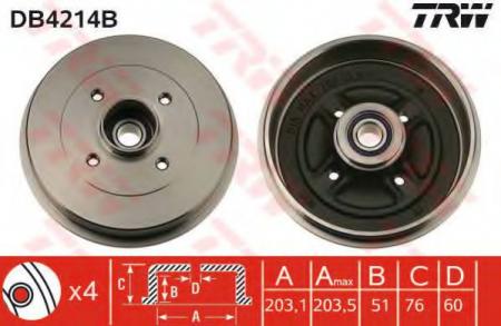 BREMSTROMMEL MIT LAGER DB4214B TRW