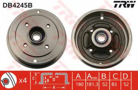 BREMSTROMMEL MIT LAGER DB4245B TRW