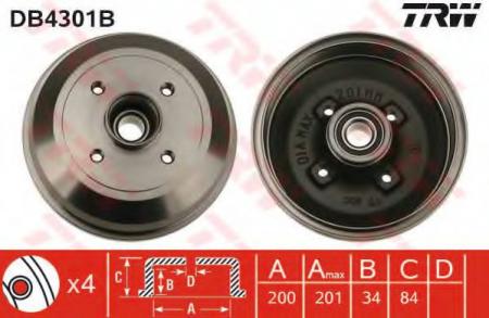 BREMSTROMMEL MIT LAGER DB4301B TRW