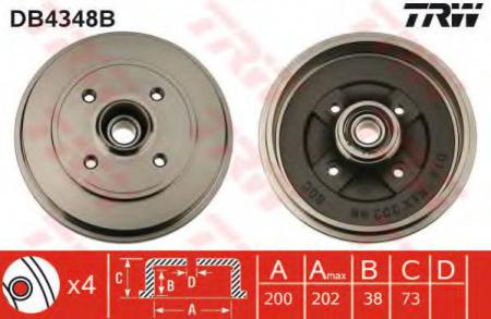 BREMSTROMMEL MIT LAGER DB4348B TRW