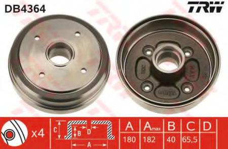 BREMSTROMMEL DB4364 TRW