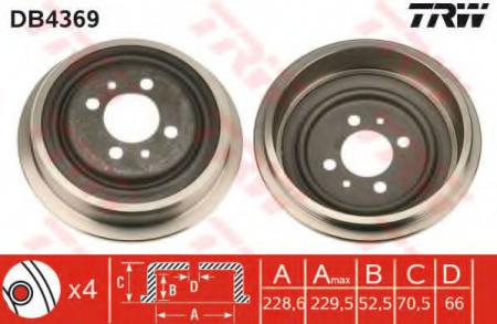 BREMSTROMMEL DB4369 TRW