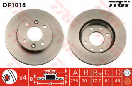 BREMSSCHEIBE DF1018 TRW