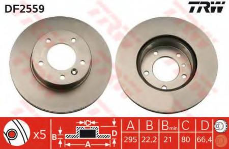 BREMSSCHEIBE DF2559 TRW