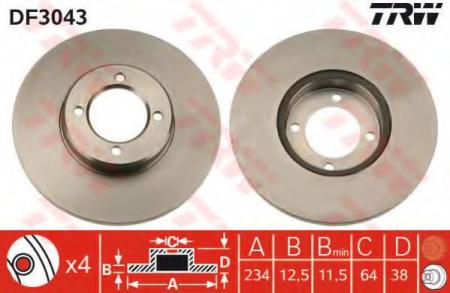 BREMSSCHEIBE DF3043 TRW