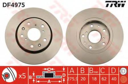 BREMSSCHEIBE DF4975 TRW