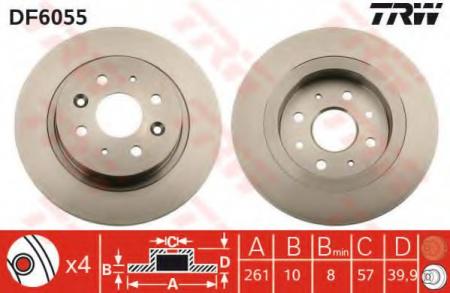    KIA: SHUMA (FB) 97-01 , SHUMA II (FB) 01-04 , SHUMA II  (FB) 01-04 , SHUMA  (FB) 96-01 DF6055 TRW