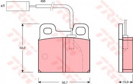 BREMSBELAGSATZ GDB1250 TRW