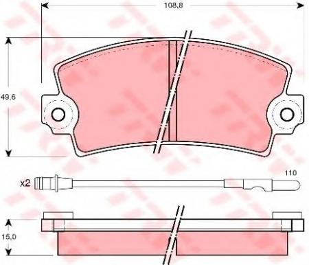 BREMSBELAGSATZ GDB1303 TRW