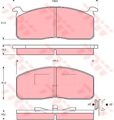 BREMSBELAGSATZ GDB233 TRW