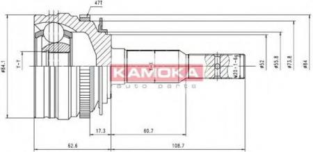 , . 33/29/52MM/47ABS DAEWOO LANOS 97->, N 6746 KAMOKA