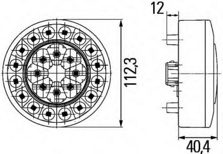 HECKLEUCHTE, 12 V 2SD009362201 HELLA