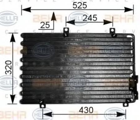 KONDENSATOR, TIEFE  25 MM 8FC351036741 HELLA