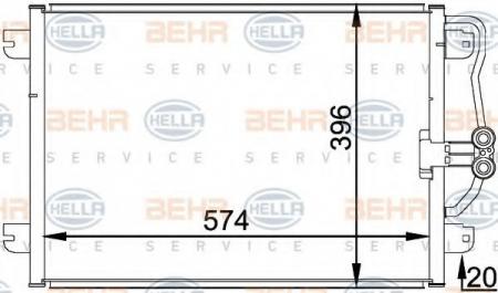 KONDENSATOR, TIEFE  20 MM 8FC351037751 HELLA