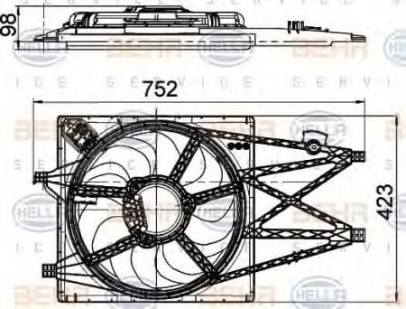 LUEFTER,  368 MM, 12 V 8EW351041311