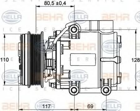 KOMPRESSOR(KLIMA), 12 V 8FK351109201