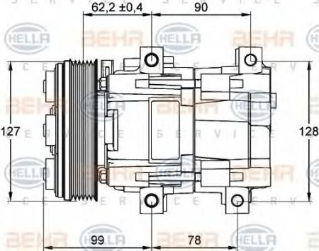 KOMPRESSOR(KLIMA), 12 V 8FK351113231 HELLA