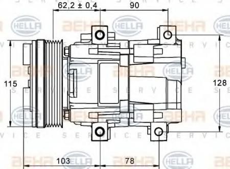 KOMPRESSOR(KLIMA), 12 V 8FK351113301