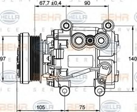 KOMPRESSOR(KLIMA), 12 V 8FK351134491