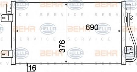 KONDENSATOR, TIEFE  16 MM 8FC351306641 HELLA