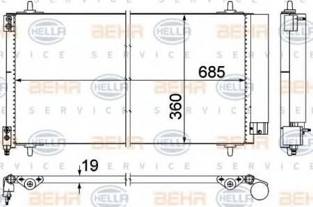 KONDENSATOR, TIEFE  19 MM 8FC351309401