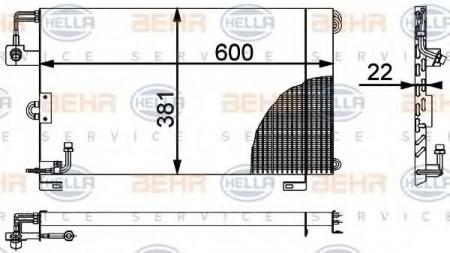 KONDENSATOR, TIEFE  22 MM 8FC351317211 HELLA