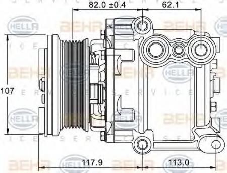 KOMPRESSOR(KLIMA), 12 V 8FK351334081 HELLA