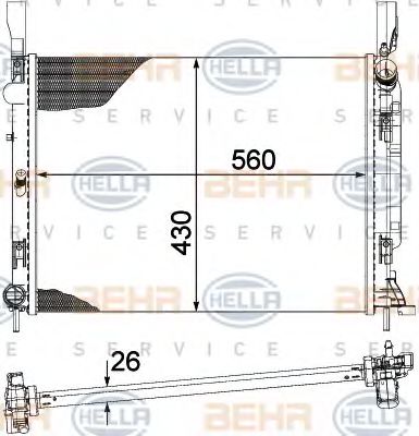 KUEHLER, LAENGE  560 MM 8MK376755501 HELLA