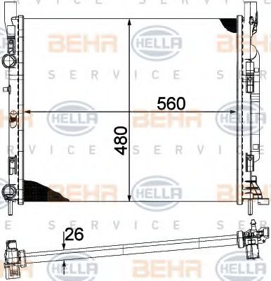 KUEHLER, LAENGE  560 MM 8MK376755511 HELLA