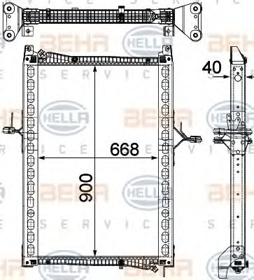 KUEHLER, LAENGE  668 MM 8MK376755641 HELLA