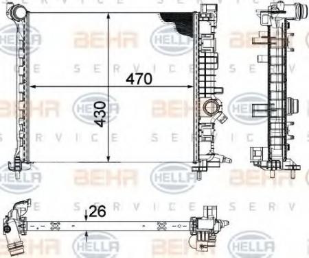 KUEHLER, LAENGE  470 MM 8MK376756461 HELLA