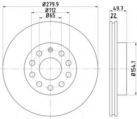   AUDI A3 03-/SKODA OCTAVIA/VW GOLF V/VI/JETTA III  D=280 8DD 355 109-561