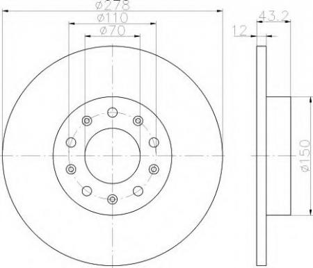 BREMSSCHEIBE 8DD355116671 HELLA