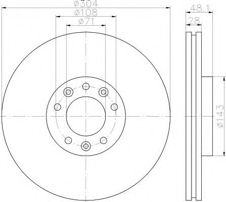 BREMSSCHEIBE 8DD355117331 HELLA