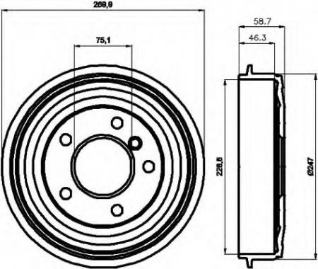 BREMSTROMMEL 8DT355300021 HELLA