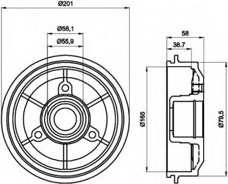 BREMSTROMMEL 8DT355300051