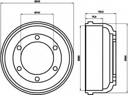 BREMSTROMMEL 8DT355300211 HELLA